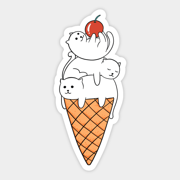 Cats Ice cream Sticker by coffeeman